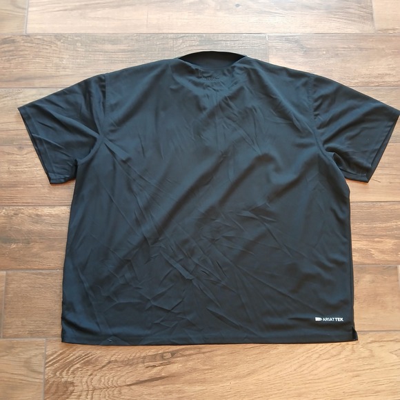 Ariat Tek Polo Mens 2XL XXL Black Heat Series Shirt Performance Lightweight - Picture 7 of 9